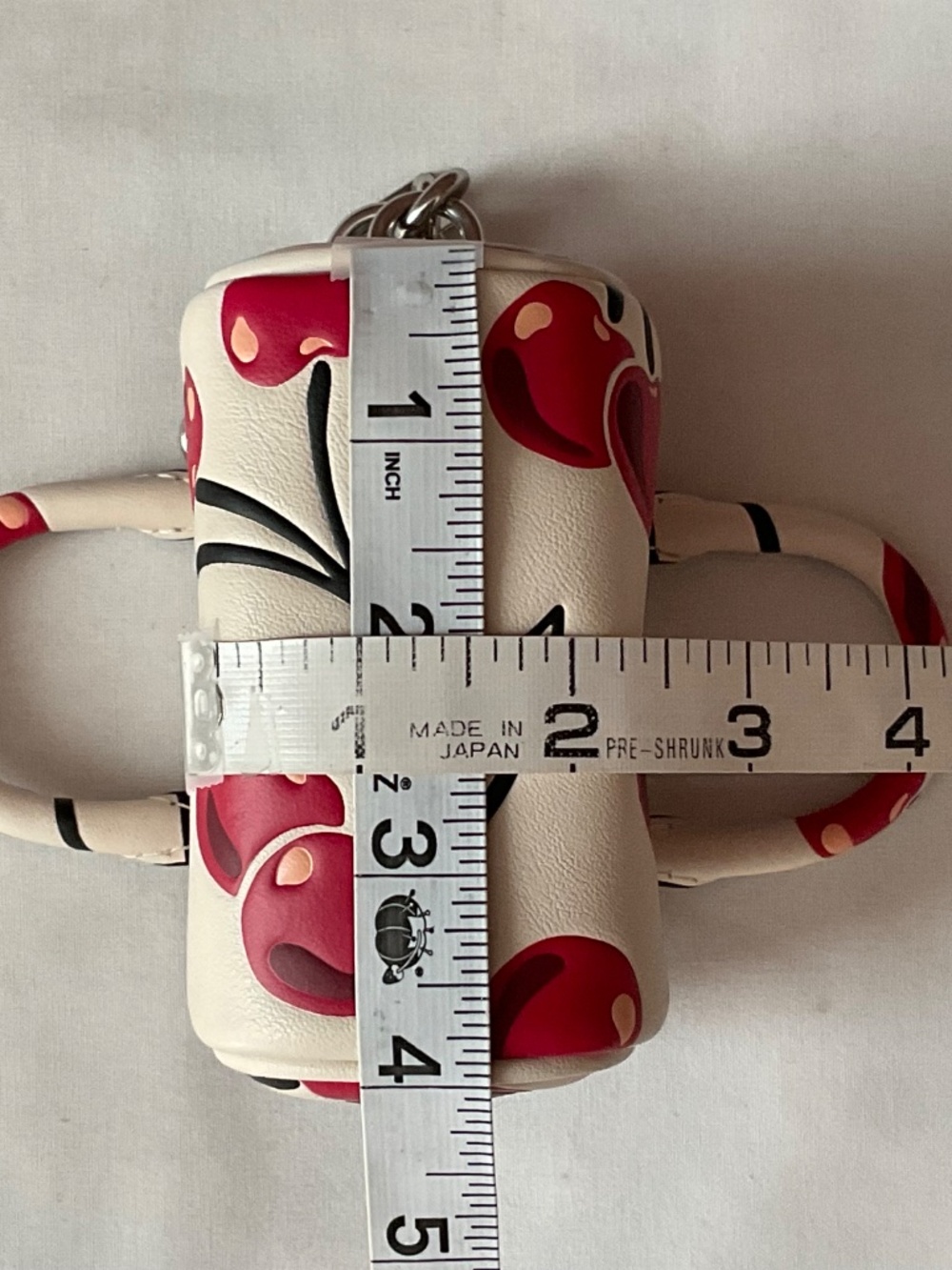Coach Rowan Mini Bag Charm Cherry Print Leather Silver Hardware Multi NWT - Picture 10 of 16